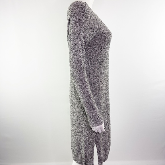 Topshop Women's Gray Long Sleeve Knit Sweater Dress Deep V-Cut Back Size 4 - Picture 5 of 10